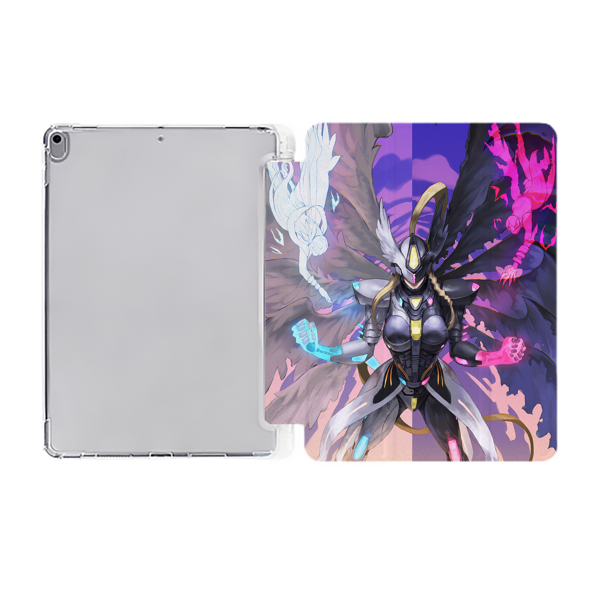 （画像用） Digimon デジタルモンスター/デジモン IPad ケース ペン収納付き 三つ折りスタンド PUレザー×シリコン 対応機種9.5/10.5/10.9インチ